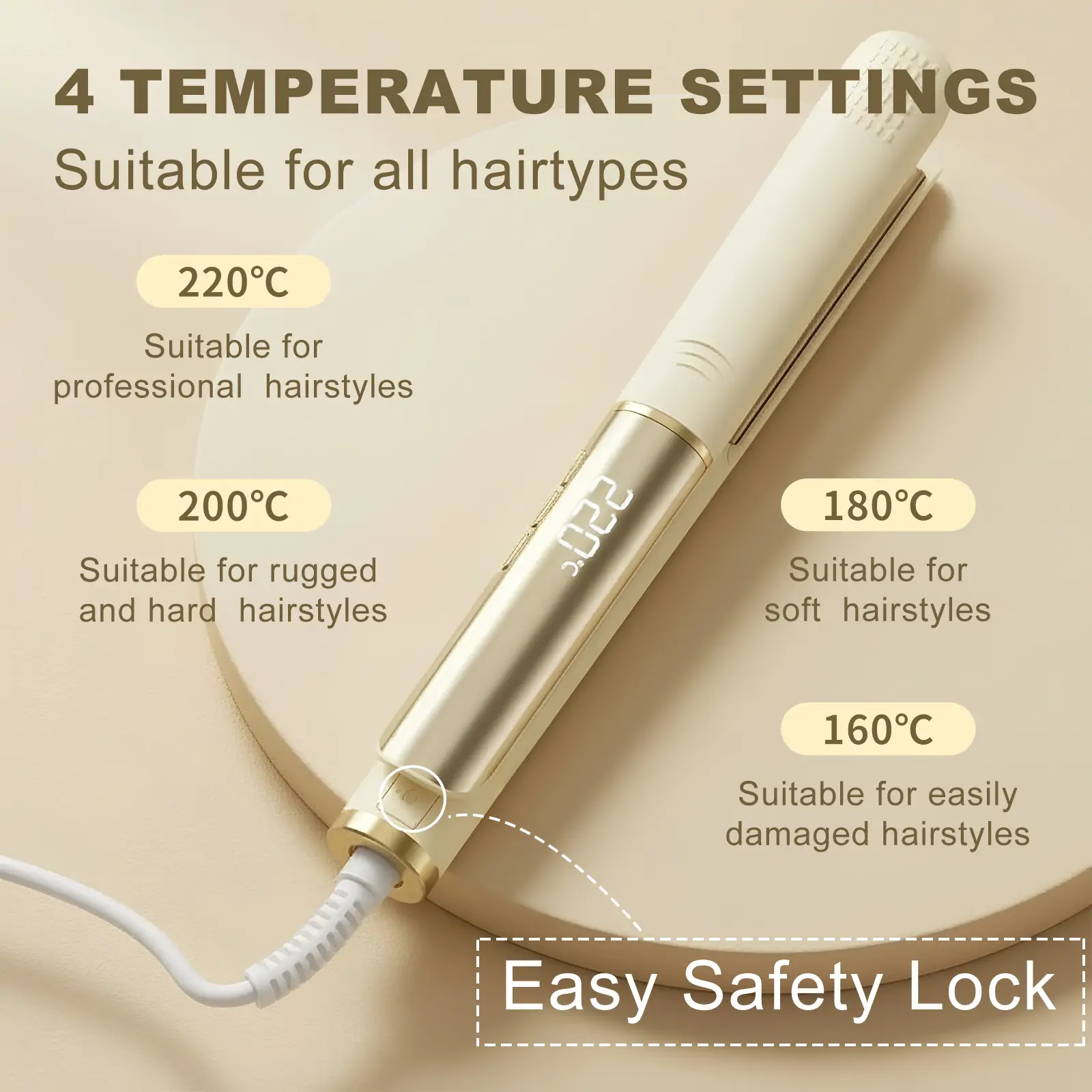 Hair Straightener (Beige) - Image 4