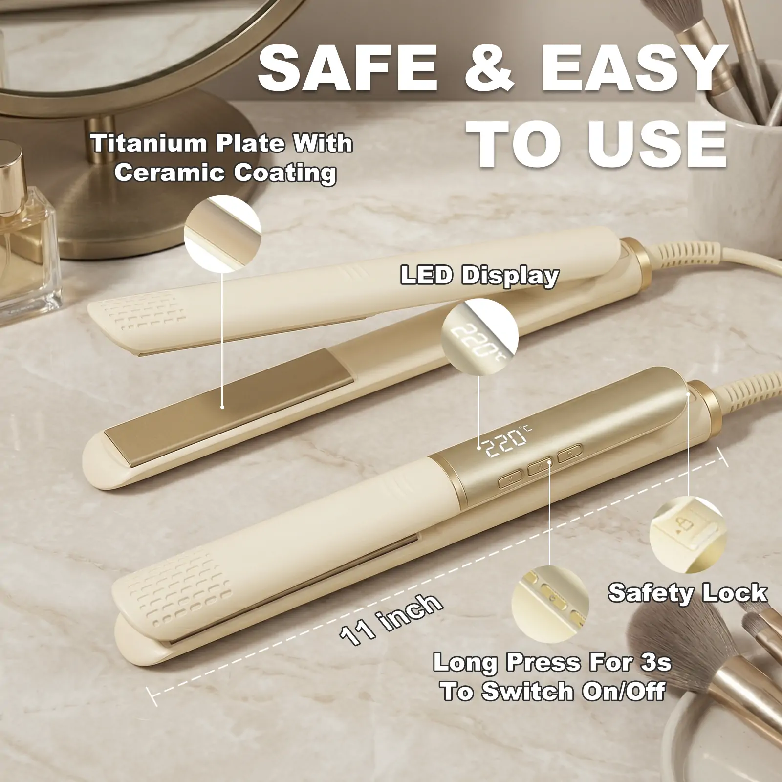 Hair Straightener (Beige) - Image 7
